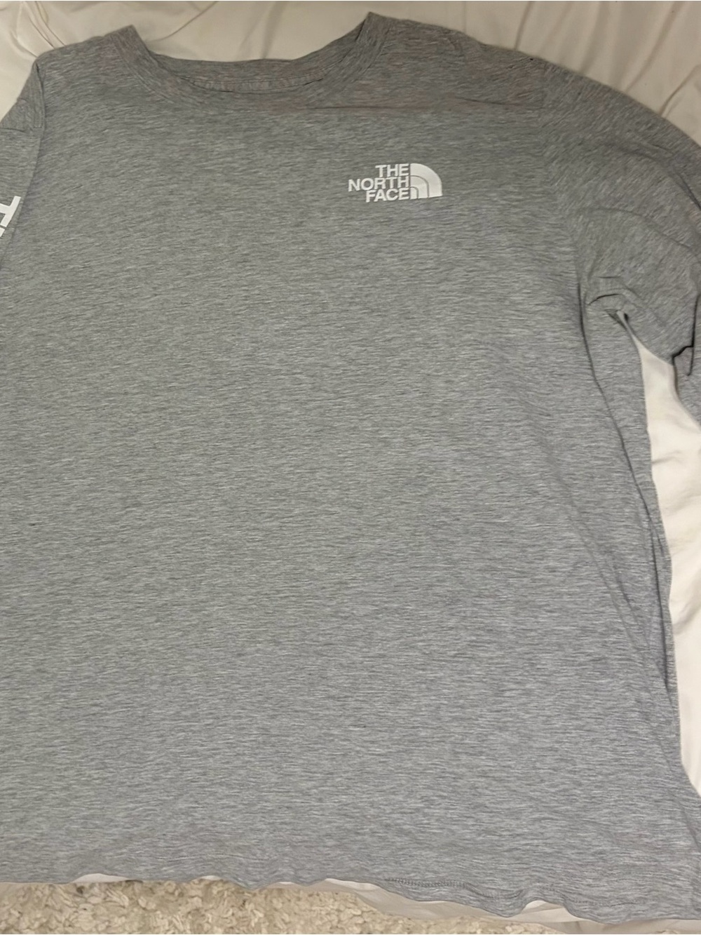 The North Face Men's Heather Gray Long-Sleeve Logo Tee